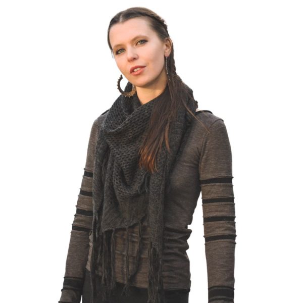 Schal Nomads Embrace Hanf Olivgrün - Aurinshop Vienna