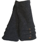 Handstulpen "Buttons" Walkloden - Dark Grey