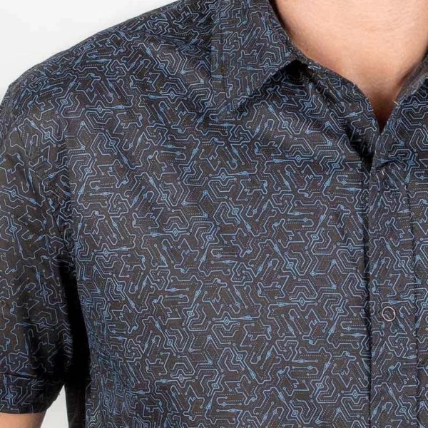 Hemd kurzarm Siebdruck „Plonter“ Dark Grey – Bild 2