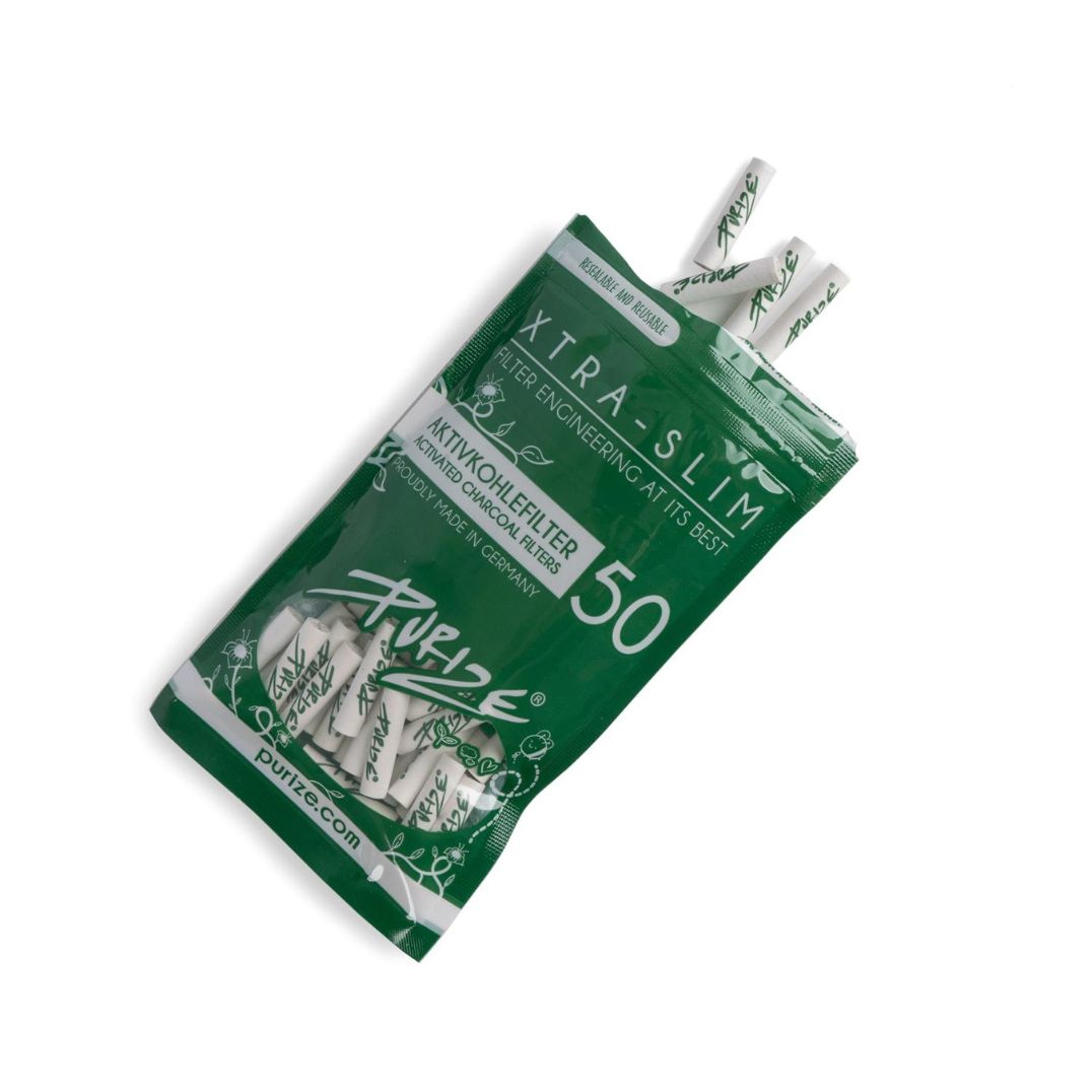 50er Beutel Aktivkohlefilter Extra Slim White 5,9mm