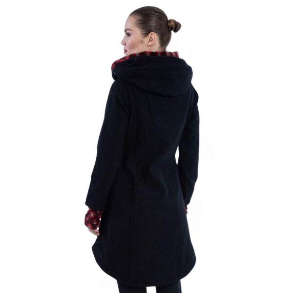 Kurzmantel „Malia“ Black, recycelte Wolle – Bild 3