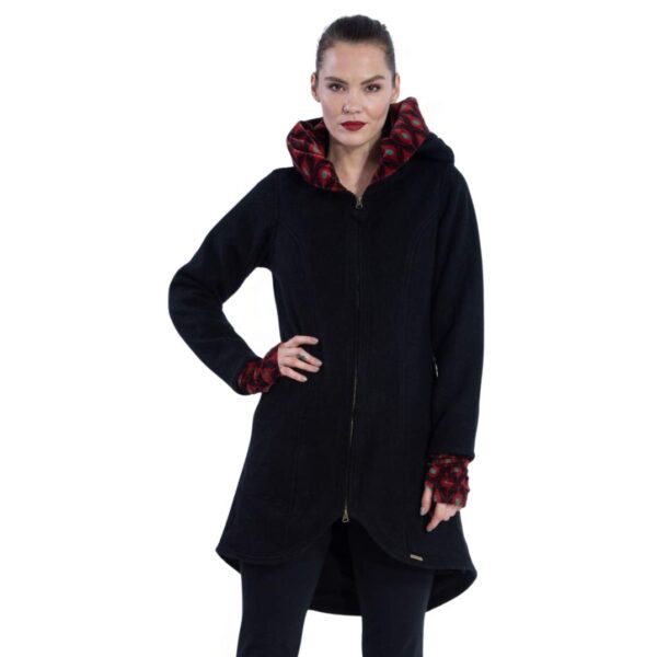 Kurzmantel „Malia“ Black, recycelte Wolle