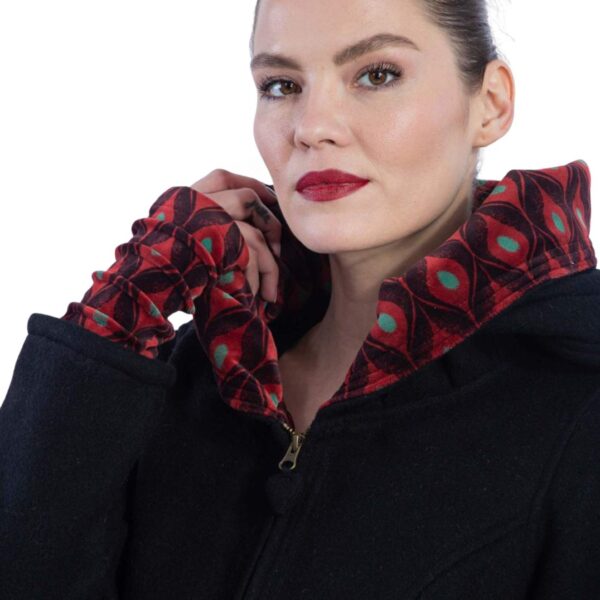 Kurzmantel „Malia“ Black, recycelte Wolle – Bild 2