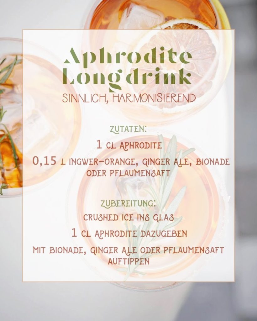 Cocktail Rezept - Aphrodite Longdrink mit Kräuterkick - Sensatonics im Aurin Online Shop Wien Österreich