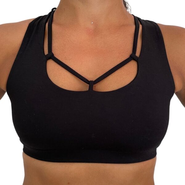 Bra Top by Aurin Cross Back Black - Aurinshop Vienna