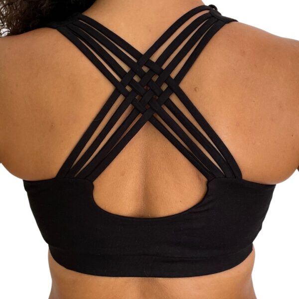 Bra Top by Aurin Cross Back Black - Back - Aurinshop Vienna