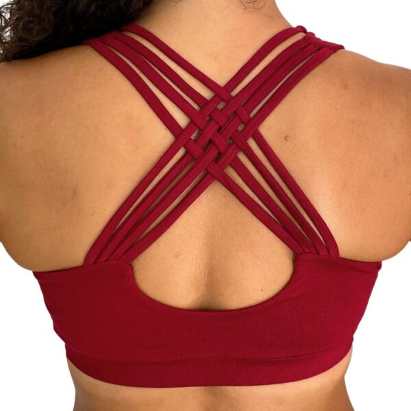 Bra Top by Aurin Cross Back Red - Back - Aurinshop Vienna