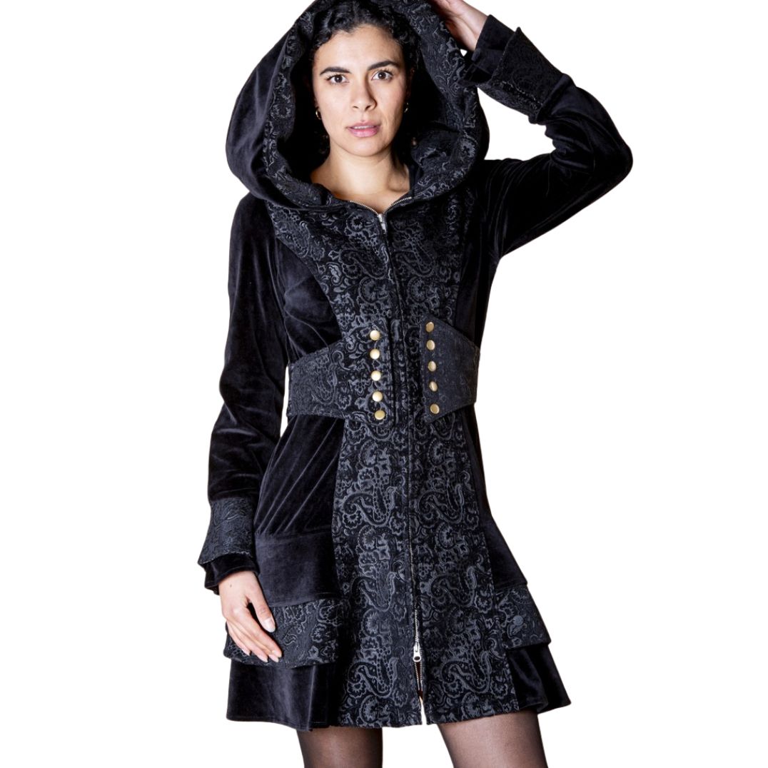 Mantel aus Brokat „Madonna“ Black