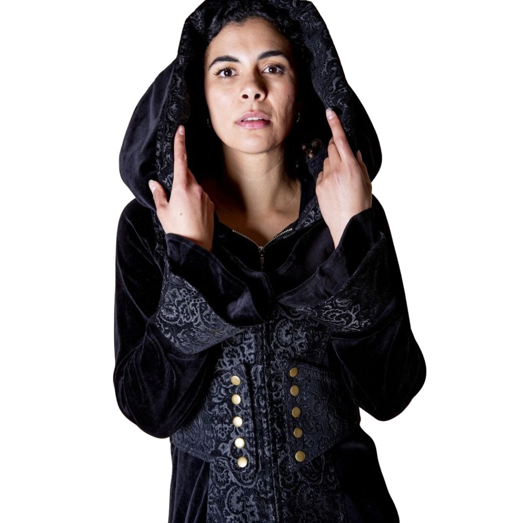 Mantel aus Brokat „Madonna“ Black – Bild 4