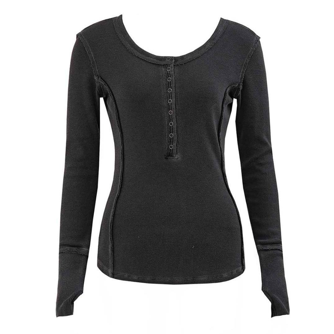 Longsleeve "Zelda" Charcoal, Bio BW – Bild 4