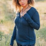 Longsleeve "Zelda" Navy Blue, Bio BW - M