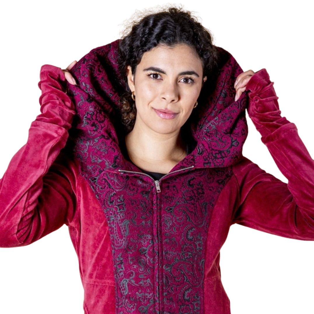 Jacke aus Brokat "Jessica" Wine – Bild 2