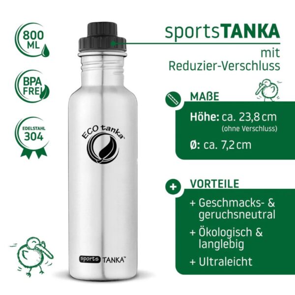 sportsTANKA™ 0,8l Standard ohne Verschluss – Bild 2