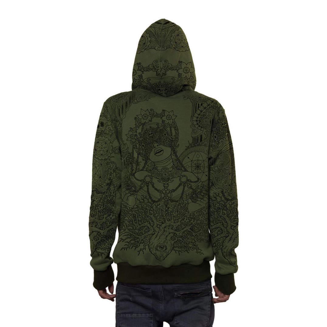 Kapuzenjacke "Persephone" Oliv