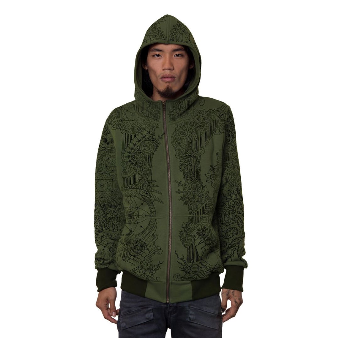 Kapuzenjacke "Persephone" Oliv – Bild 2