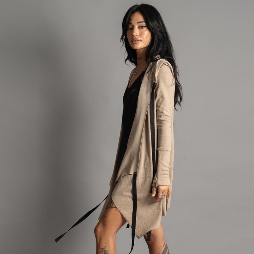 Cardigan "Crime" Beige – Bild 5