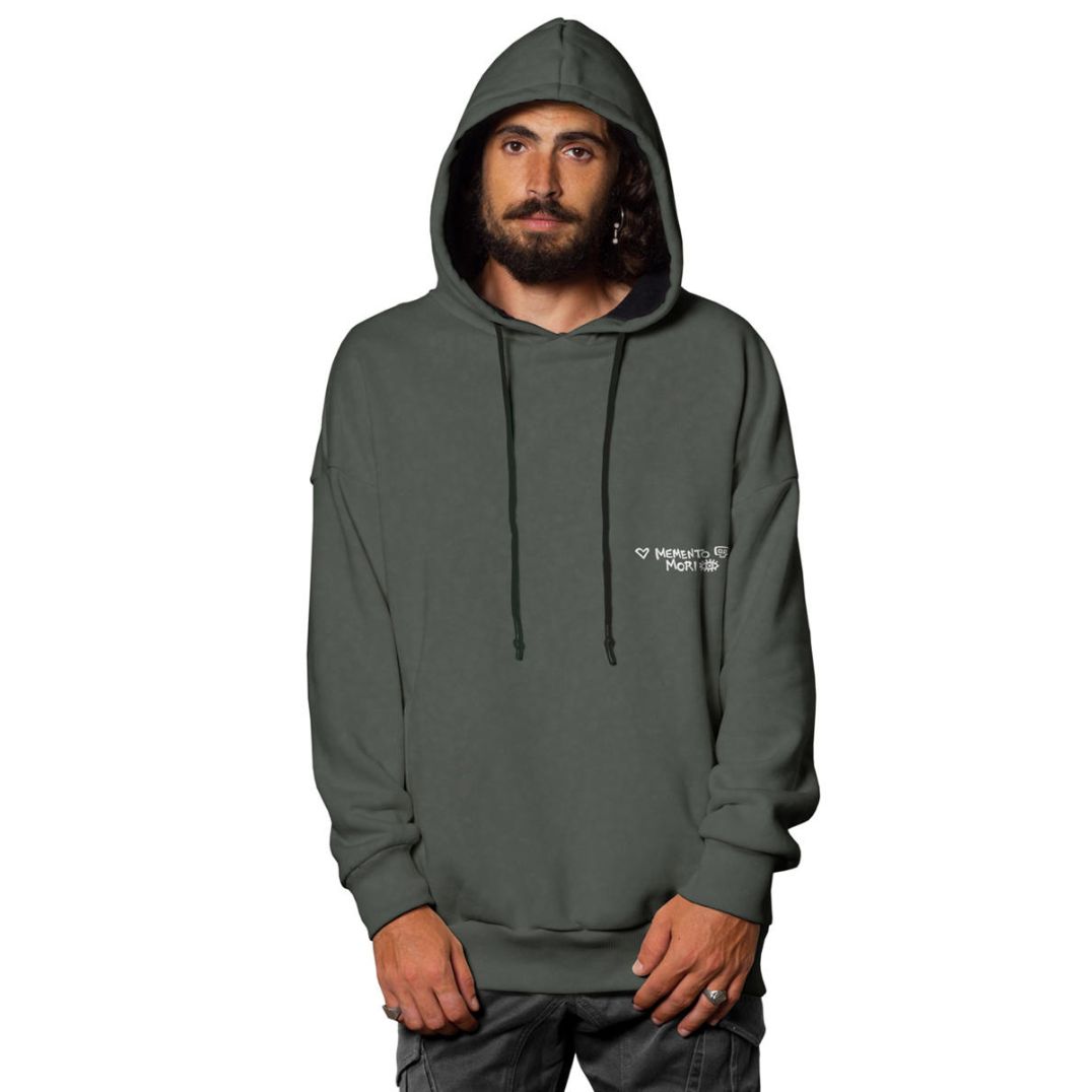 Pullover "Memento Mori" Wash Olive – Bild 2