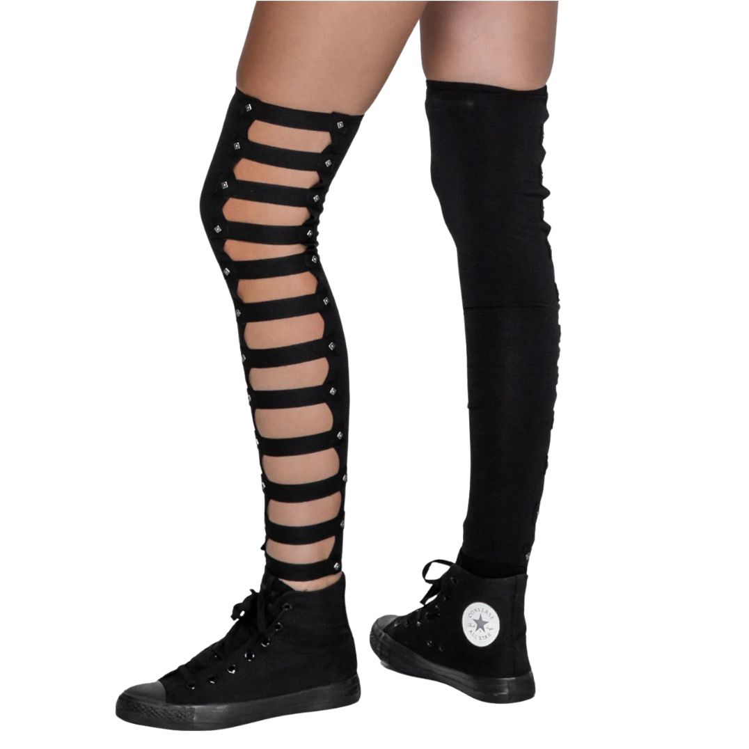 Beinstulpen "Slashed Long Legwarmers" Black – Bild 2