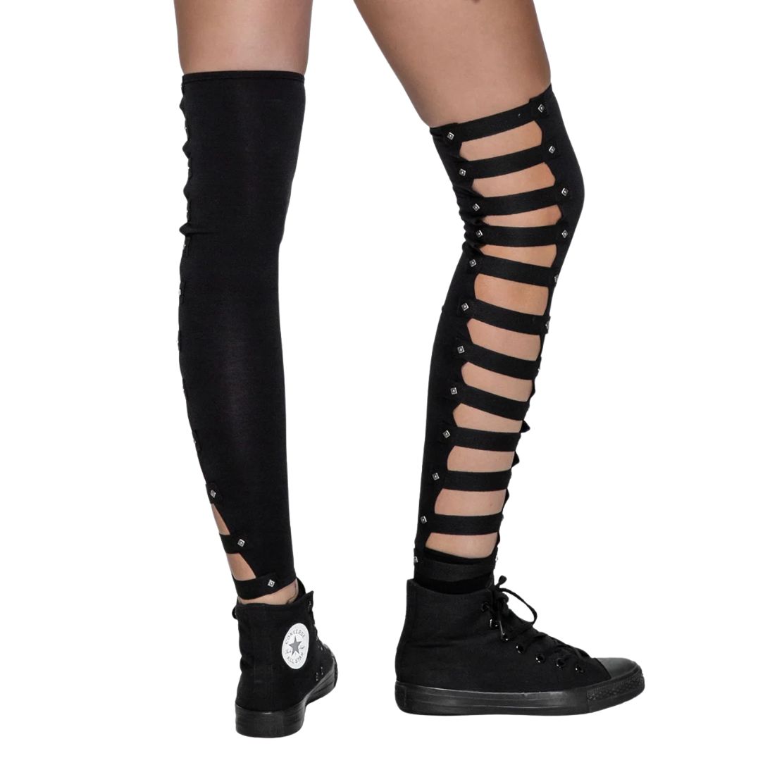 Beinstulpen "Slashed Long Legwarmers" Black – Bild 3
