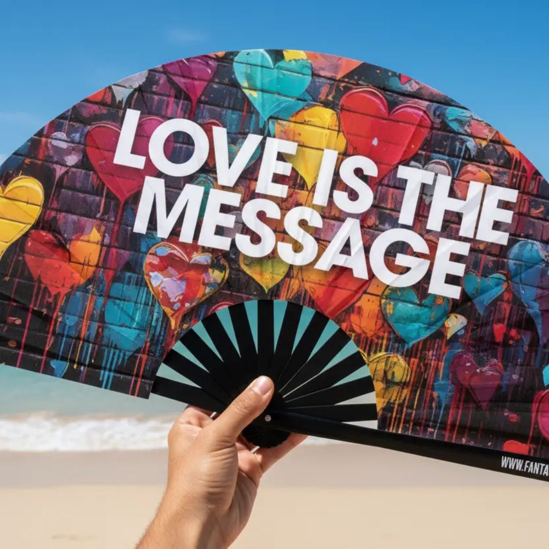 Fächer XL "Love is the Message"
