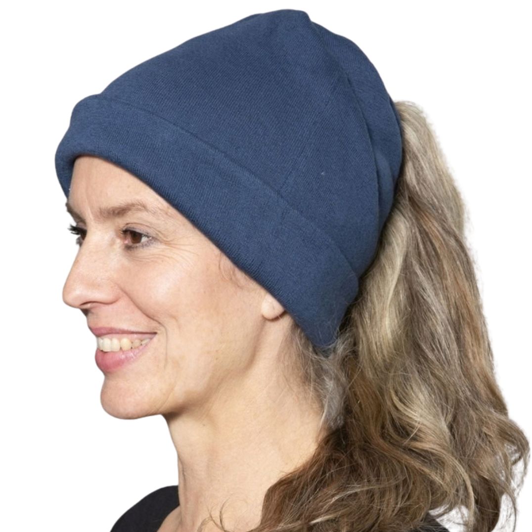 Haube aus Strick-Uni "Nancy" Dark Blue