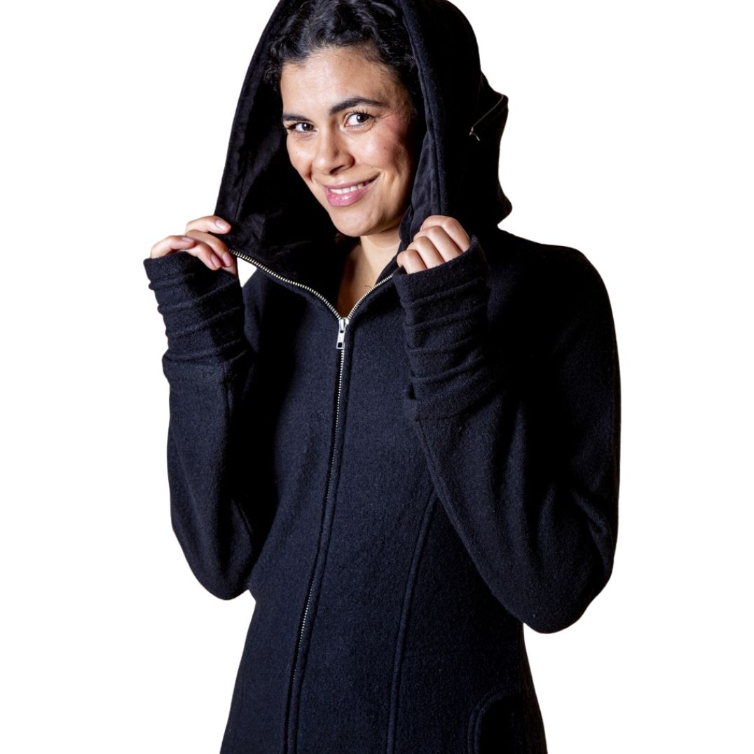 Kurzmantel aus Merinowolle "Namino" Black – Bild 4