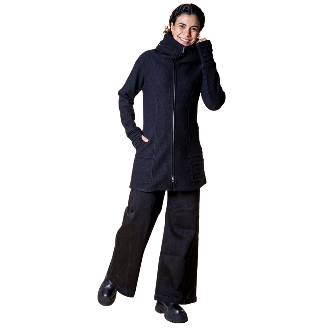 Kurzmantel aus Merinowolle "Namino" Black