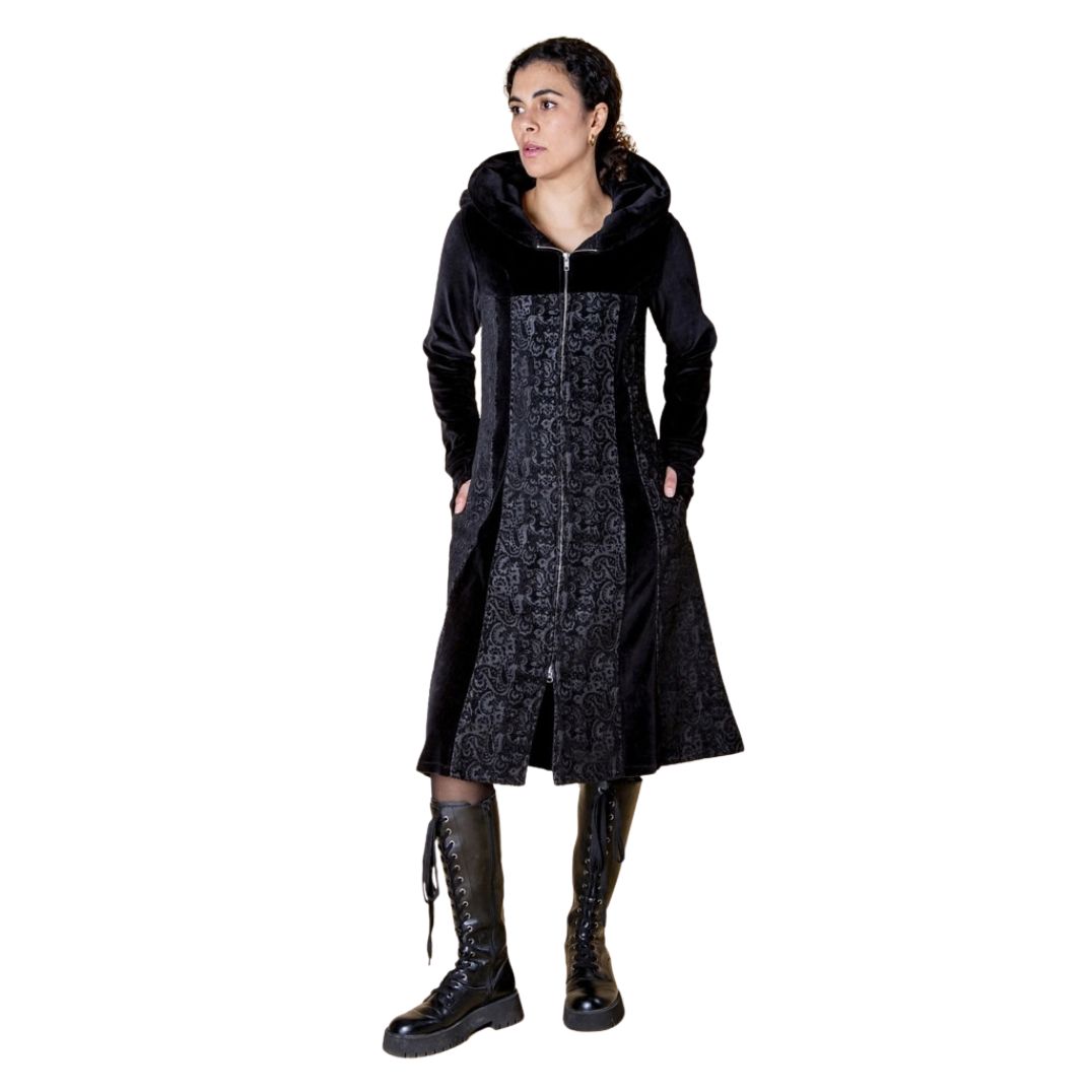 Mantel aus Brokat „Melissa“ Black