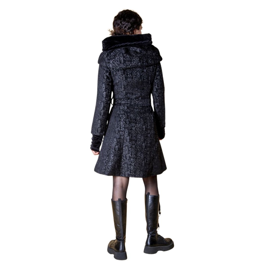 Mantel aus Brokat „Mara" Black – Bild 2