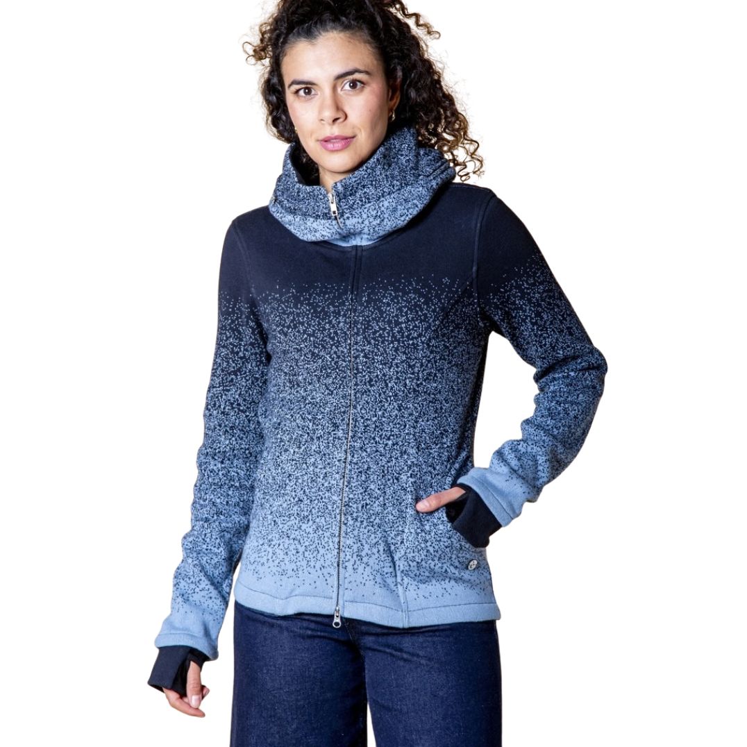 Jacke aus Strick-Jaquard "Nayana" Blue Ombre