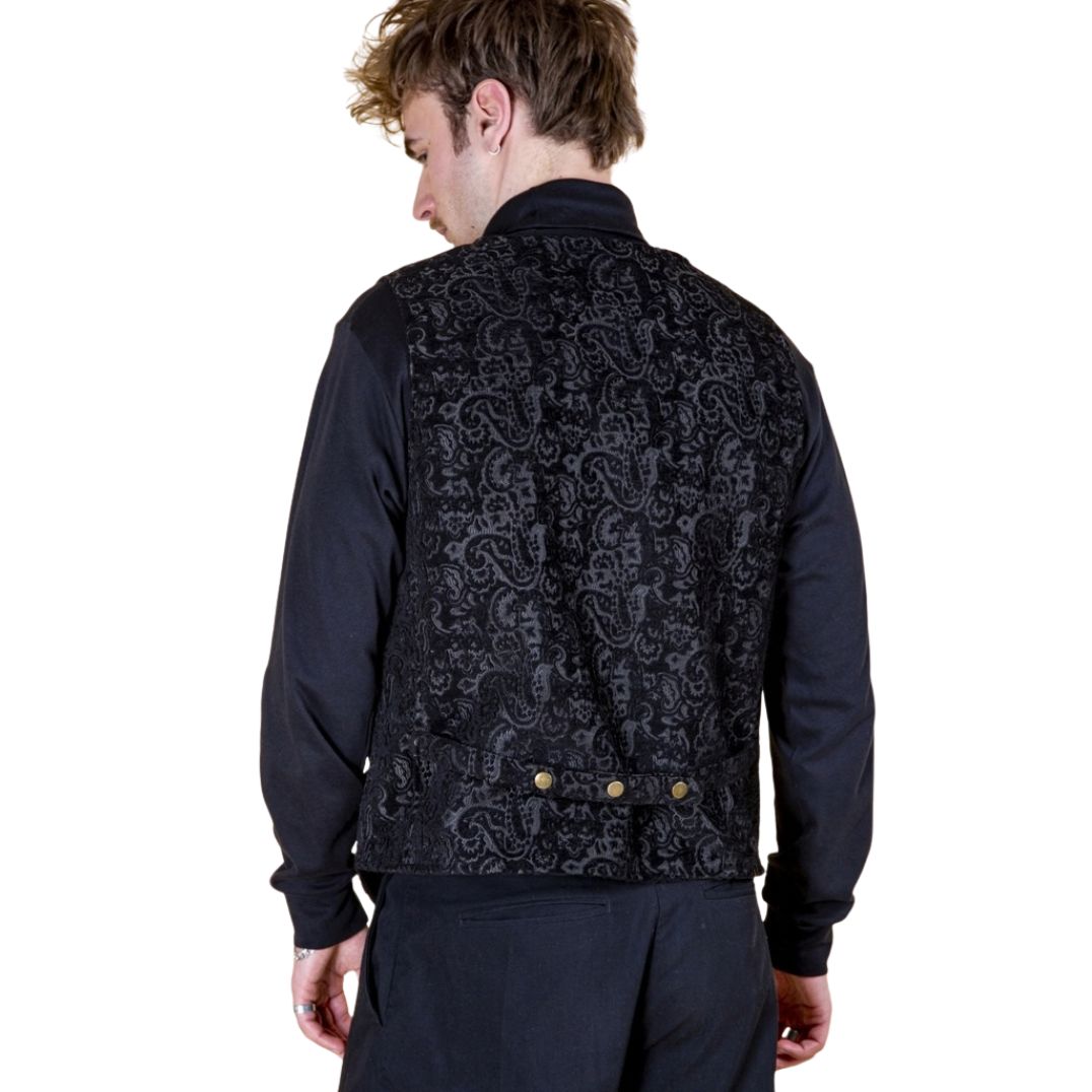 Weste aus Brokat "Wolf" Black – Bild 2