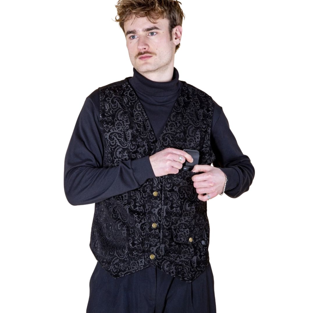 Weste aus Brokat "Wolf" Black