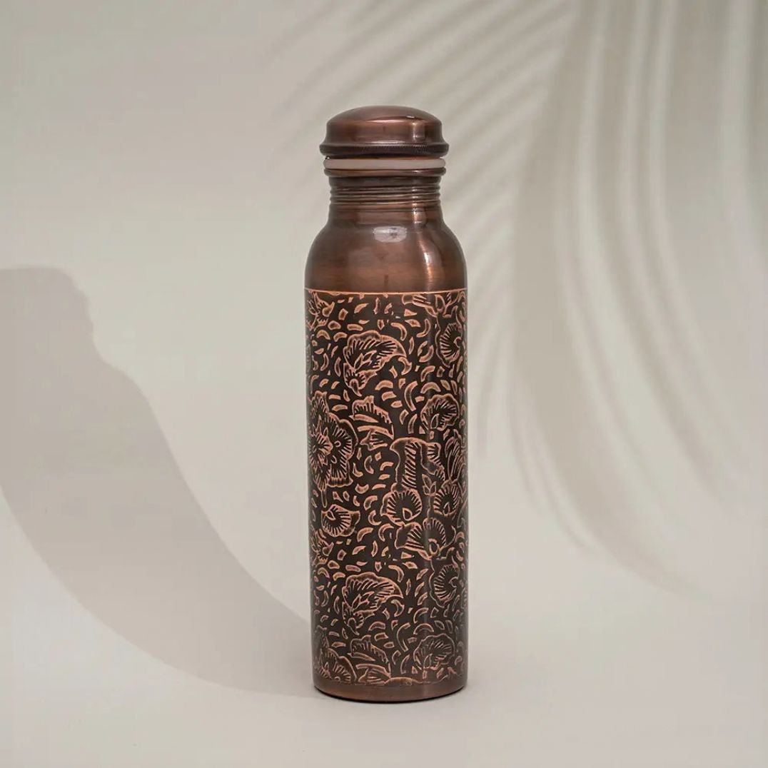 Kupferflasche "Blumenmuster antik" 950ml
