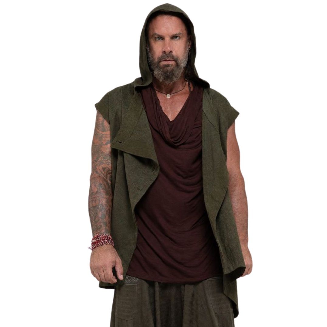 Weste "Horo Sleeveless Kaftan" Olive – Bild 2