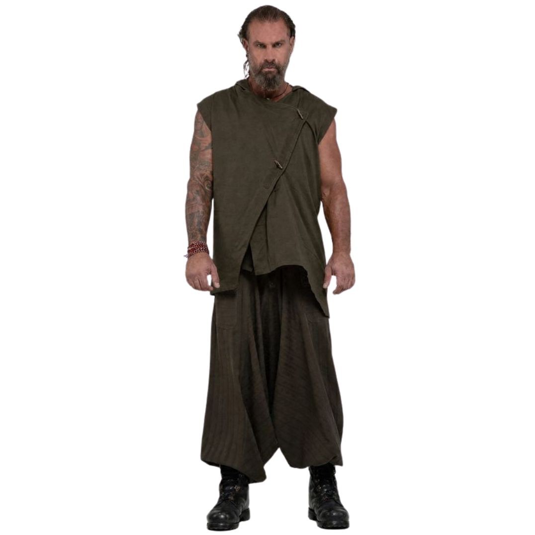 Weste "Horo Sleeveless Kaftan" Olive – Bild 4
